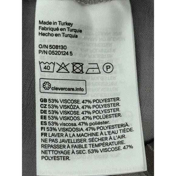 HM Women Metallic Silver Paperbag Waist Mini Skirt Textured Sz 14 New - Picture 8 of 10